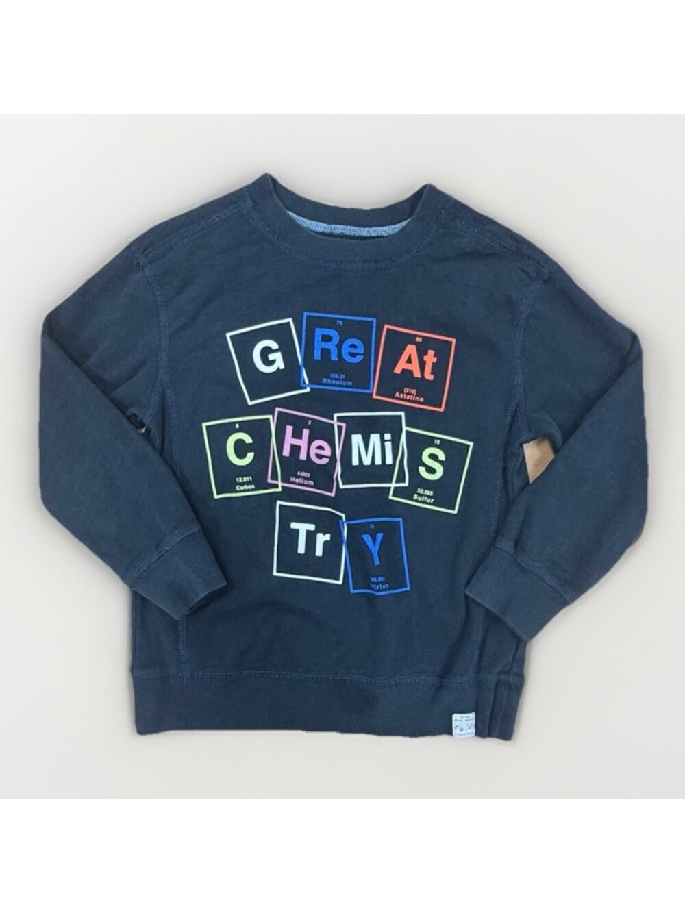 Peek Great Chemistry Periodic Table Crew Neck Pullover Sweatshirt XS 4/5 Boy's